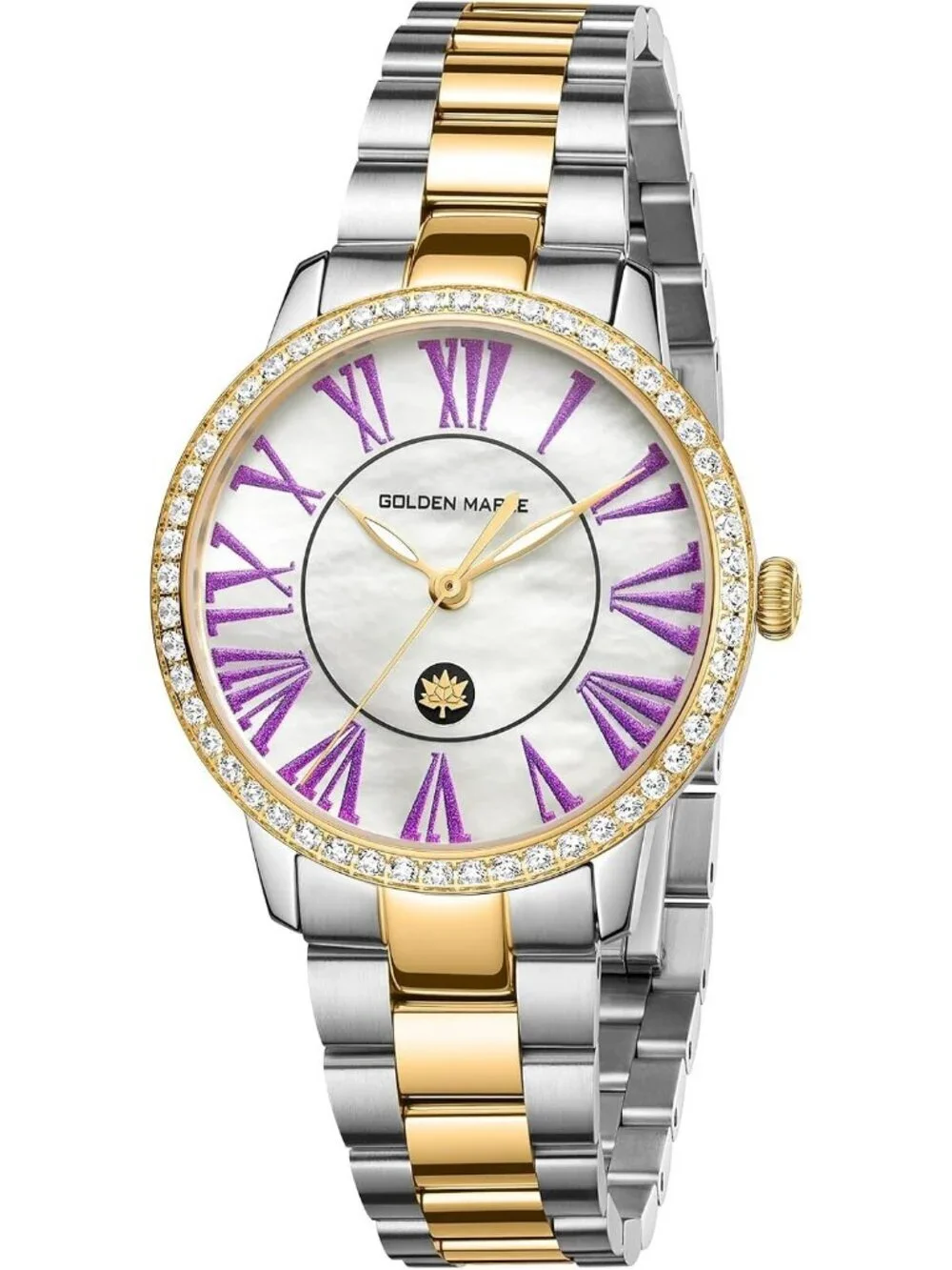 Women's Purple/Silver Dainty Watch Mother of Pearl Dial Quartz Wrist Watch
